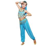 Generisch Conjunto de danza del vientre indio para Halloween, con diseño elegante, ajuste cómodo para ocasiones festivas (azul cielo, 5-6 años)