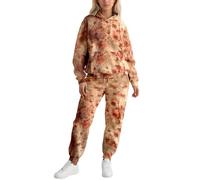 Generisch Conjunto de pantalones con capucha para mujer, con estampado gótico de sangre, disfraz informal para fiesta, cómodo, ropa de calle, jogger para mujer, Rosa., S