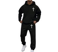Generisch Conjunto de pantalones de chándal para hombre, cómodo juego de sudadera con capucha de manga larga para ropa informal, ajuste relajado, perfecto para primavera, otoño e invierno, chaleco