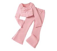 Generisch Conjunto de pijama casual para niños, ropa de dormir de manga larga, elegante y cómoda para niñas, pijamas de tela suave perfecta para buenas noches, Rosa., 13 años