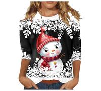 Generisch Conjunto de ropa de ciclismo para hombre con mangas 3/4 y diseño navideño, Negro , XXL