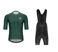 Generisch Conjunto de ropa deportiva para hombres de ciclismo para el verano, lana cálida, ropa deportiva de ciclismo + culote, conjunto de traje de bicicleta de mangas cortas, calzoncillos tipo bóxer