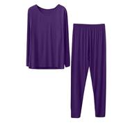 Generisch Conjunto de ropa interior térmica para mujer, camiseta interior de manga larga, ligera, parte superior e inferior, ropa interior funcional de invierno, ropa interior térmica de forro polar