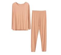 Generisch Conjunto de ropa interior térmica para mujer, camiseta interior de manga larga, ligera, parte superior e inferior, ropa interior funcional de invierno, ropa interior térmica de forro polar
