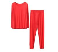 Generisch Conjunto de ropa interior térmica para mujer, camiseta interior de manga larga, ligera, parte superior e inferior, ropa interior funcional de invierno, ropa interior térmica de forro polar