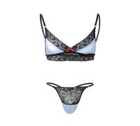 Generisch Conjunto de tanga y sujetador para hombre con ribete de encaje, conjunto de lencería con camiseta de triángulo y mini braguitas | look erótico de lencería para momentos íntimos, Style_l06