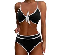 Generisch Conjunto de tankini moderno como traje de baño de dos piezas con estampado moderno para una apariencia elegante en la playa y la piscina, Negro , L