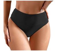 Generisch Conjunto de tankini para mujer de talla grande con pantalones cortos de playa con volantes altos para una cobertura completa al nadar, hacer deporte y yoga, Negro , L