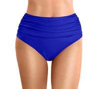 Generisch Conjunto de tankini para mujer de talla grande con pantalones cortos de playa con volantes altos para una cobertura completa al nadar, hacer deporte y yoga, azul, M
