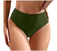 Generisch Conjunto de tankini para mujer de talla grande con pantalones cortos de playa con volantes altos para una cobertura completa al nadar, hacer deporte y yoga, Verde militar., L