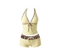 Generisch Conjunto de traje de baño tankini para mujer, Y2K, lunares, dos piezas, cuello en V, parte superior, pantalones cortos de los años 2000, vintage, playa, bikini, conjuntos de vacaciones