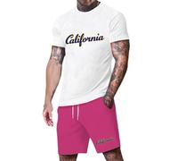 Generisch Conjunto deportivo para hombre con impresión digital 3D: elegante camiseta de manga corta y pantalones cortos cómodos con diseño gráfico urbano, perfecto para actividades de ocio y atuendos