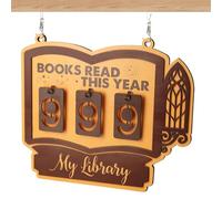 Generisch Contador de libros - Decoración de madera colgante para estantería | Cartel para mostrar libros leídos | Estudio de oficina en casa Biblioteca de lectura