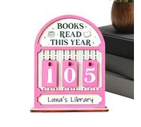 Generisch Contador de libros para libros leídos este año, decoración de mesa de madera, decoración de biblioteca, cartel para contar libros leídos | para el lugar de trabajo, oficina en casa