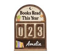 Generisch Contadores para libros que has leído este año, rastreador de contadores personalizados, decoración de mesa de madera para estanterías, accesorios de regalo para amantes de libros, ratón de