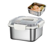 Generisch Contenedor de aperitivos de acero inoxidable, hermética de alimentos con tapa, recipiente para el almuerzo de cocina, para escuela, aula, camping, cocina, picnic, ensalada