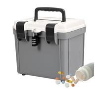 Generisch Contenedores de almacenamiento bloqueables - ABS 21,5 x 19 x 18 cm | Caja organizadora portátil de gran capacidad | Almacenamiento seguro para herramientas Documents Medicine Files Home