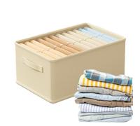 Generisch Contenedores de almacenamiento de tela, caja de almacenamiento de tela, caja de almacenamiento plegable con asas, caja de almacenamiento de ropa para sala de estar, cestas decorativas para