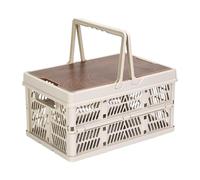 Generisch Contenedores De Almacenamiento Para Camping | Plegable Para | Cajas Utilitarias Con Asas Y Tapa, Cesta Apilable Para Coche, Hogar, Camping, Y Actividades Al Aire Libre