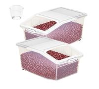 Generisch Contenitori per cereali da 4 litros, per uso alimentare e senza BPA, set con etiqueta coperchi ed, contenitori per alimenti da cucina, grandi organizer da cucina per maíz