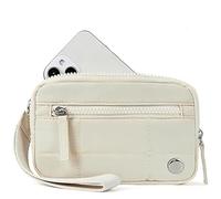 Generisch Convely Essential Wristlet, Convely Wristlet, wristlet Wallets for Women with 3 Zipper Purse, Nylon Quilted Wallet, beige