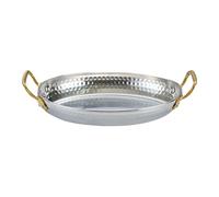 Generisch Cooking Pan, Stainless Steel Paellera Skillet, 7.09x4.92x1.18 inches, Uncoated Saucepan Pot, Double Handle Design, Ideal for Outdoor Camping, Home Dining, Lobster, Festive Meals