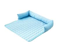 Generisch Cooling Dog Bed Mats, Crate Pad, 27,56 x 27,56 pulgadas Lightweight Pet Cooling Accessory, Bite-Resistant Cloth Resting Mat for Small Medium Large Dogs, Home, Travel Use, Blue