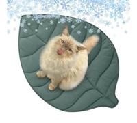 Generisch Cooling Dog Mat, Cat Cooling, 31.5x23.62x0.39inches, Leaves Shape Bed, Non-Slip Design, Portable and Washable, Medium Size, Green, 1 Piece, Indoor, Outdoor Pool, Crate, Beach, Camping