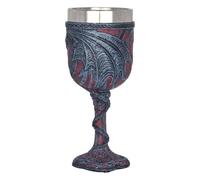 Generisch Copa de vino medieval con diseño de dragón, 19 x 7,5 x 7,5 cm, doble dragón, corazón, amor, resina de acero inoxidable, para San Valentín y bodas, 200 ml