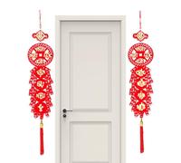 Generisch Coplets de vietnamita con nudo rojo - Decoración de pared lunar de Año Nuevo | Red Tassel Knot Couplet, Oriental Ornaments for Home, Office, Festival Decor, Prosperity and Good Luck