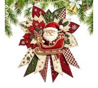 Generisch Corona de Navidad acolchada hecha a mano decorativa | Corona de árbol de Navidad para puerta, chimenea, casa de campo, dormitorio, salón, fiesta, jardín, mesa de comedor