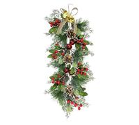 Generisch Corona de Navidad - PVC PE bayas rojas 64 cm | Llamativa puerta de casa para todo tipo de clima | decoración para entrada y días festivos