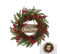 Generisch Coronas de Navidad para la puerta principal, decoración artificial de 50 cm con bayas, decoración navideña para puerta de casa, para Acción de Gracias, , interiores, oficinas, hogar
