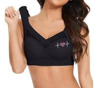 Generisch Correa de hombro cómoda y transparente para mujer, sin espalda, sin esponjas, con correas de hombro transformables, Negro , XL