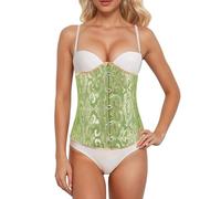 Generisch Corsé bajo el pecho para mujer, jacquard, moldeador, corpiño, semipecho, gótico, elegante, burlesque, traje sexy, corpiño de boda, corsé monocolor Bodyshape Hofgürtel grasa Tops, O Verde