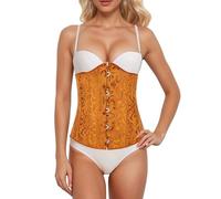 Generisch Corsé bajo el pecho para mujer, jacquard, moldeador, corpiño, semipecho, gótico, elegante, burlesque, traje sexy, corpiño de boda, corsé monocolor Bodyshape Hofgürtel grasa Tops, O Gold, XS