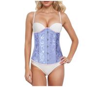 Generisch Corsé Top Mujer Estampado Floral Bustier Rancher Cintura Former Cintura Formende Tops Forma Abdomen Corpiño Shapingwear, azul, 6XL