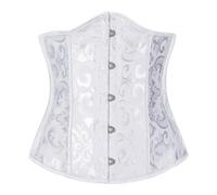 Generisch Corset bustier body à lacets fermeture éclair au dos, gaine amincissante pour mariage ou soirée, sous-poitrine. Idéal pour affiner la poitrine., Blanco, XXS