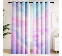Generisch Cortinas opacas con ojales, color rosa y azul, cielo suave, mar de nubes, térmicas, para salón, dormitorio, juego de 2 unidades, 245 x 140 cm, color rosa