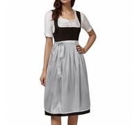 Generisch - Cosplay - Delantal clásico para mujer con cintas de atar, color liso, vestido de fiesta estilo noble, gris, S