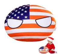 Generisch Countryball - Muñeca de peluche con relleno suave de pelota nacional, cojín decorativo para decoración del hogar, juguete de regalo de viaje