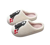 Generisch Couples Holiday Printed Slippers for Men And Women Warm Slippers At Home Damas Zapatos Impermeables Invierno, Blanco, 39 EU