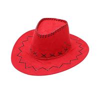 Generisch Cowboy Cinta para Botas Cowboy Sombrero de Sol de Ala Ancha Gorra de Viaje para Adultos Mar, rojo, Talla única