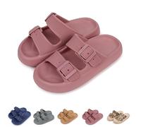 Generisch Cozy Slides Original Cloud Slippers, Unisex Doble Hebilla Suave Zapatos de Playa Sandalias, Matcha, 38/39 EU