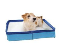 Generisch CPiscina Cane | PVC 50x50x10cm Quadrata Pieghevole Fondo Antiscivolo 300g | Vaschetta Bagno Compatta Per Cuccioli Gatti | Cortile Giardino Patio Esterno Refrigerio Estivo Giochi Acqua