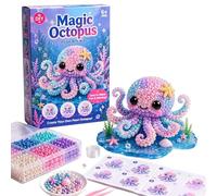 Generisch Crea tus propios animales marinos encantadores animales de perlas 3D para manualidades, cuentas subacuáticas para principiantes, juego creativo de manualidades (azul, talla única)