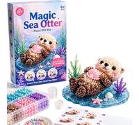 Generisch Crea tus propios animales marinos encantadores animales de perlas 3D para manualidades, cuentas subacuáticas para principiantes, juego creativo de manualidades (púrpura, talla única)