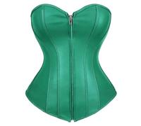 Generisch Cremallera Cuero Shapewear para Corsé Cinturón Cintura Entrenador Lencería Fundación Prenda, verde, 6XL