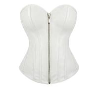 Generisch Cremallera Cuero Shapewear para Corsé Cinturón Cintura Entrenador Lencería Fundación Prenda, Blanco, 5XL