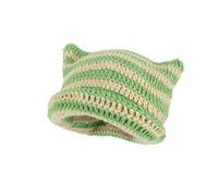 Generisch Crochet Hats for Women Handmade Knit Cat Ear Beanie Hat Winter Hat Goth Mütze Binden Junge, amarillo, Talla única